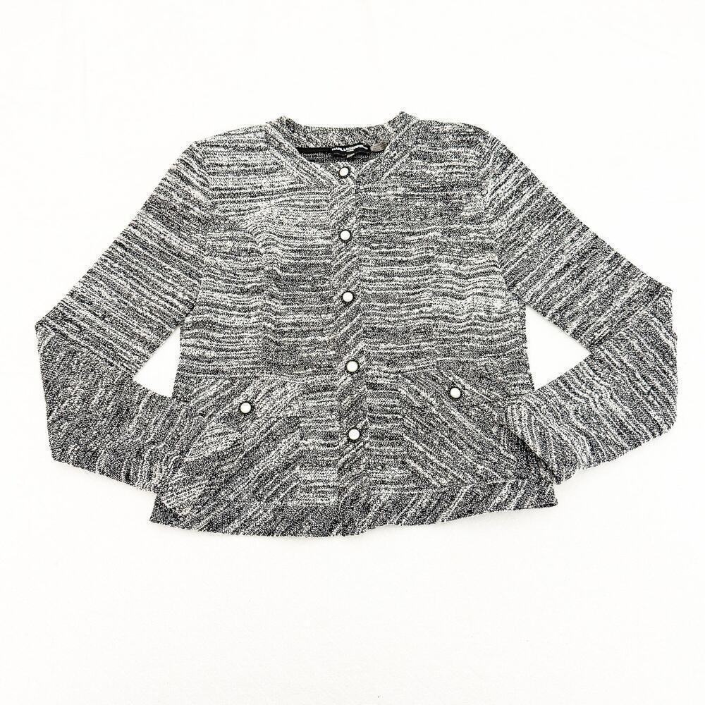 Karl Lagerfeld Pearl Button Cardigan Jacket Long Sleeve Size Small